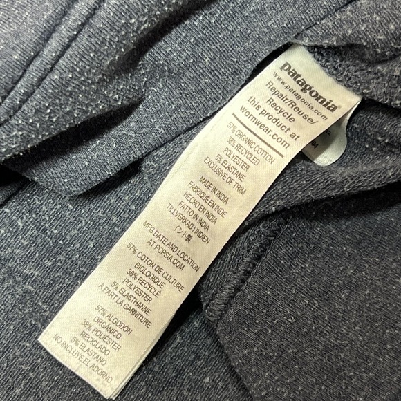 Patagonia Ahnya Pullover Womens XL Navy Blue Organic Cotton 1/4 Zip - Picture 6 of 9